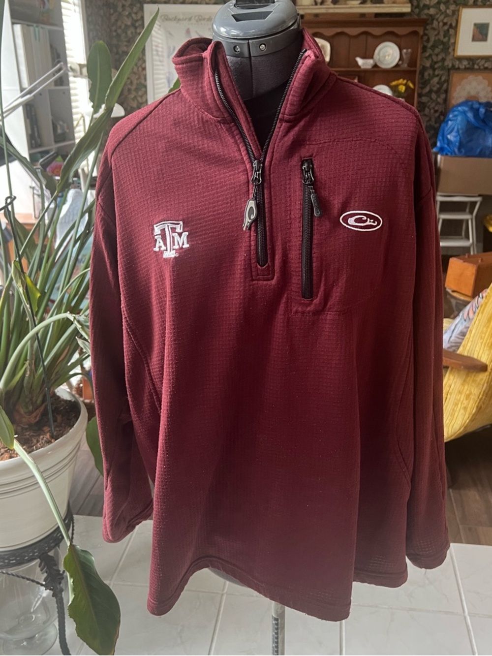 Texas A&M Maroon Quarter-Zip Pullover by drake size L